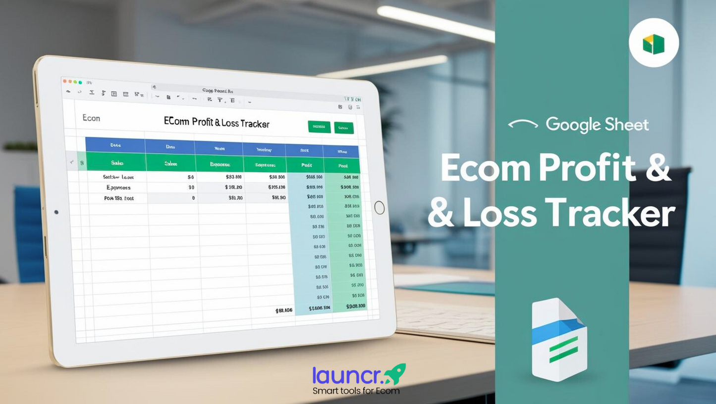 Ecom Profit & Loss Tracker – Google Sheet for Webshop Owners